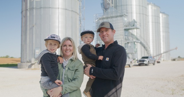 The Robey family who are first-time farmers with Farm Credit Mid-America